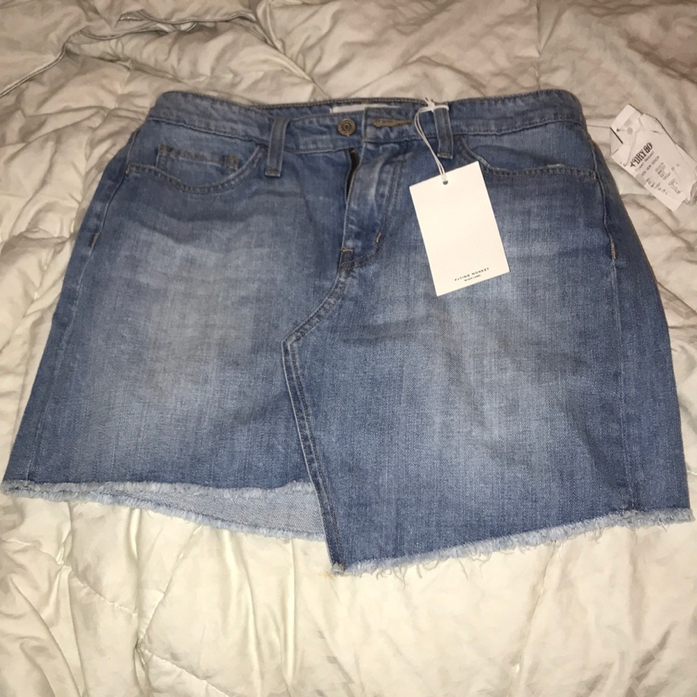 asymmetrical jean skirt